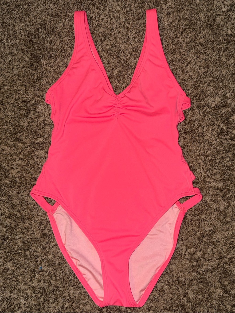 Coco Rave Neon Pink Strappy Sides One-Piece Swimsuit